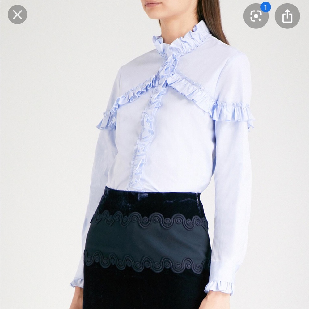 Sandro light blue ruffled shirt